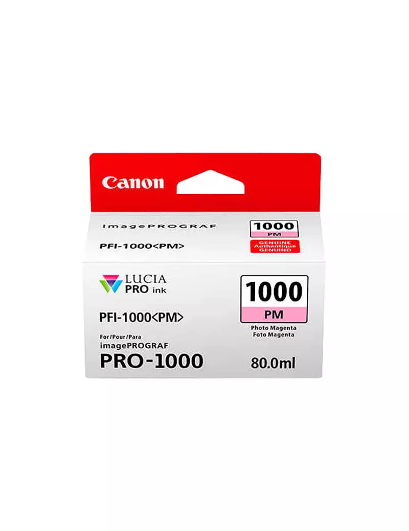 Cartuccia Originale Canon PFI-1000pm 0551C001 (Magenta Foto 80 ml) Cartuccia Originale Canon PFI-1000pm 0551C001 (Magenta Foto 80 ml)