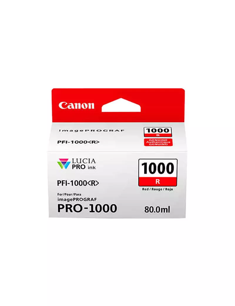 Cartuccia Originale Canon PFI-1000r 0554C001 (Rosso 80 ml)