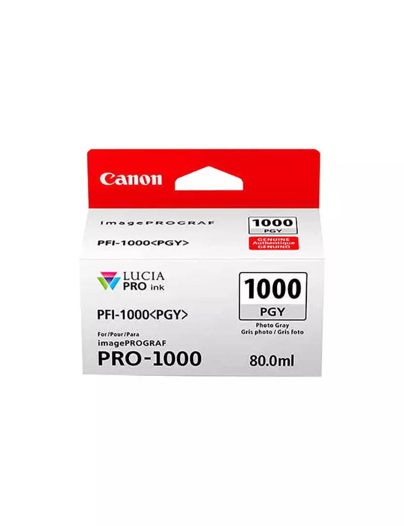 Cartuccia Originale Canon PFI-1000pgy 0553C001 (Grigio Foto 80 ml)