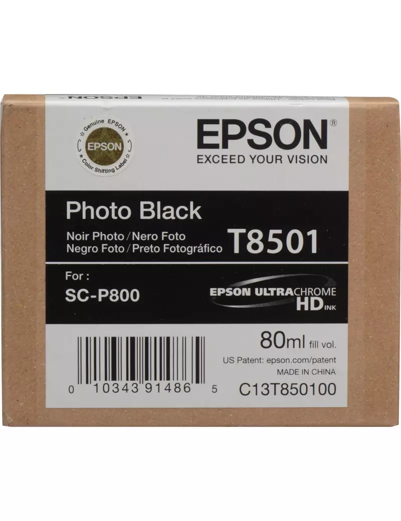 Cartuccia Originale Epson T850100 (Nero Foto 80 ml) Cartuccia Originale Epson T850100 (Nero Foto 80 ml)