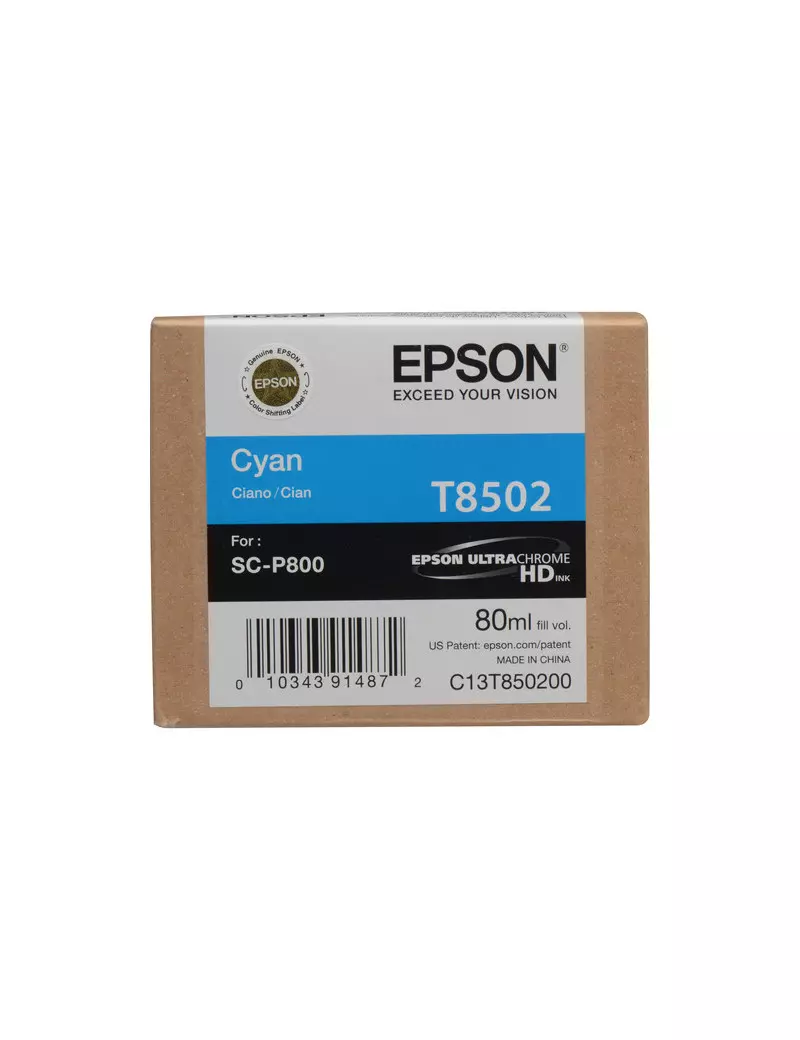 Cartuccia Originale Epson T850200 (Ciano 80 ml)