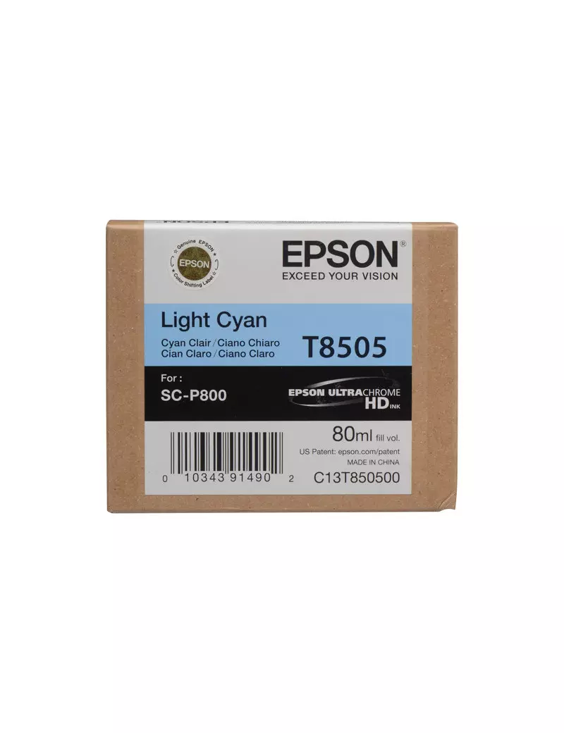Cartuccia Originale Epson T850500 (Ciano Chiaro 80 ml)
