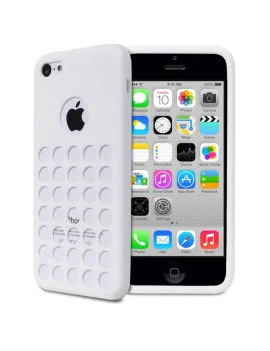 Cover in Silicone Traforato Soft per Apple iPhone 5C (Bianco)