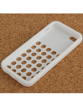 Cover in Silicone Traforato Soft per Apple iPhone 5C (Bianco)