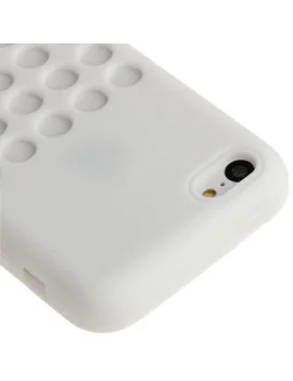Cover in Silicone Traforato Soft per Apple iPhone 5C (Bianco)
