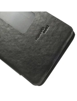 Cover a Portafoglio Slim S-View per Huawei Ascend Mate2 4G (Nero)