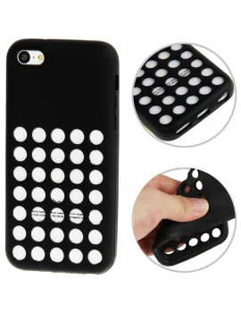 Cover in Silicone Traforato Soft per Apple iPhone 5C (Nero)