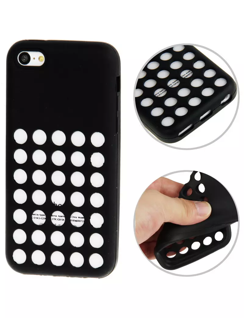 Cover in Silicone Trasforato Soft iPhone 5C Nero 4898993503761