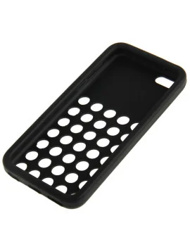 Cover in Silicone Traforato Soft per Apple iPhone 5C (Nero)