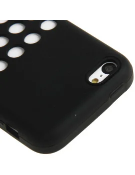 Cover in Silicone Traforato Soft per Apple iPhone 5C (Nero)
