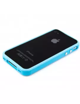 Bumper in Silicone per iPhone 4 4S (Azzurro)