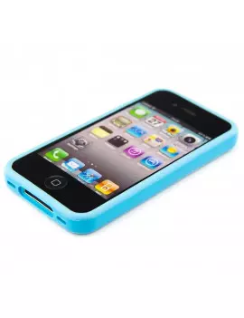 Bumper in Silicone per iPhone 4 4S (Azzurro)