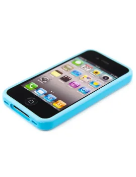 Bumper in Silicone per iPhone 4 4S (Azzurro)