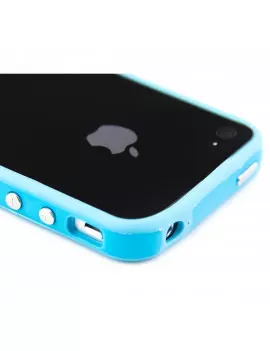 Bumper in Silicone per iPhone 4 4S (Azzurro)