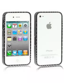 Bumper con Brillanti per iPhone 4 4S (Nero)