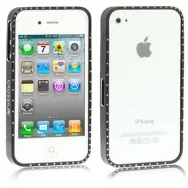 Bumper con Brillanti per iPhone 4 4S (Nero)