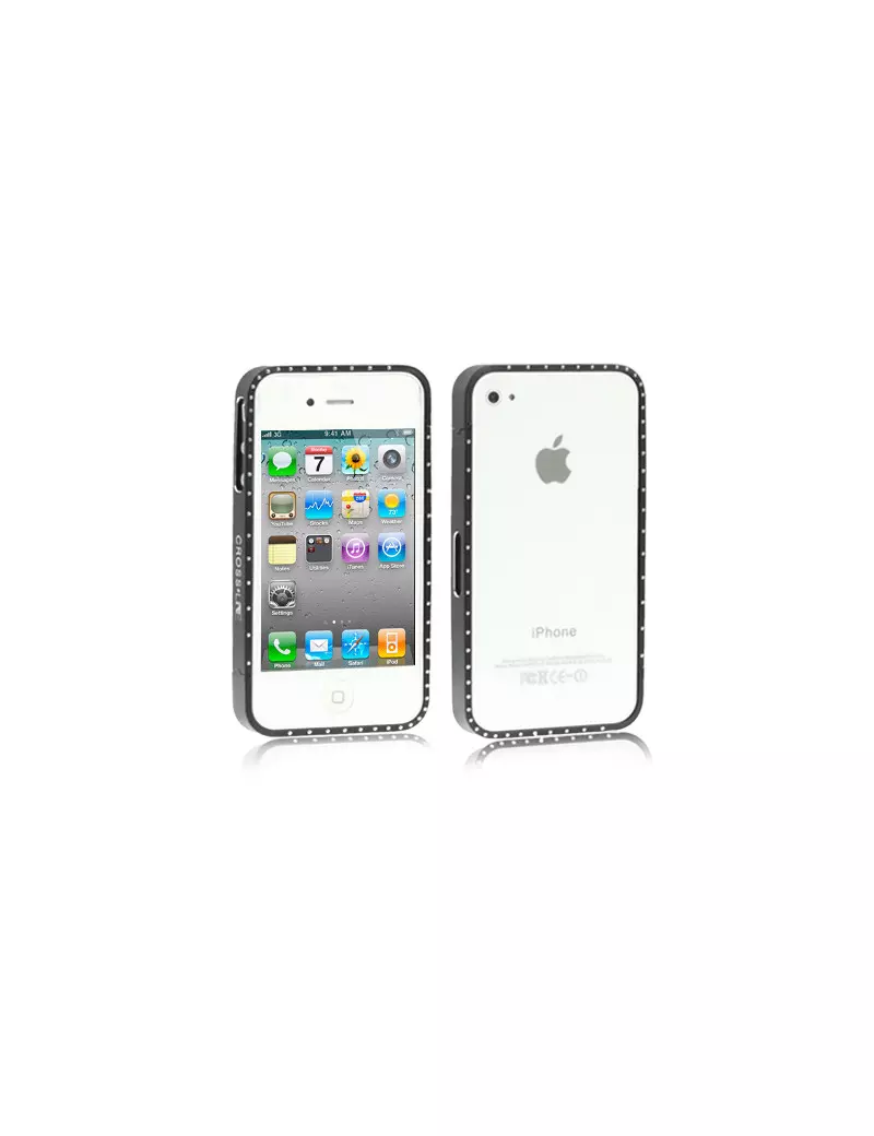 Bumper con Brillanti per iPhone 4 4S (Nero)