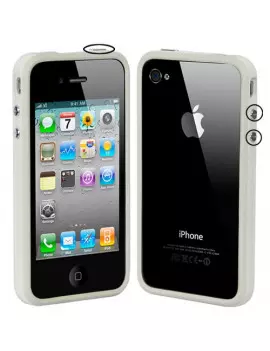 Bumper in Silicone per iPhone 4 4S (Bianco)