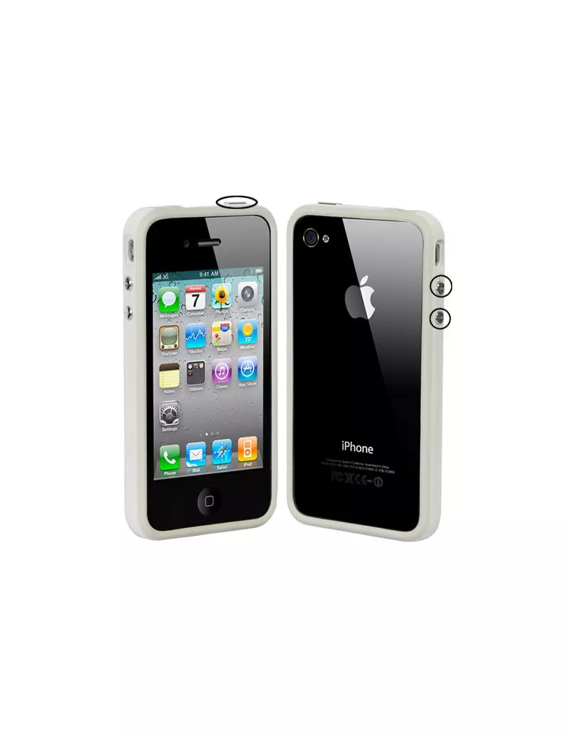 Bumper in Silicone per iPhone 4 4S (Bianco)