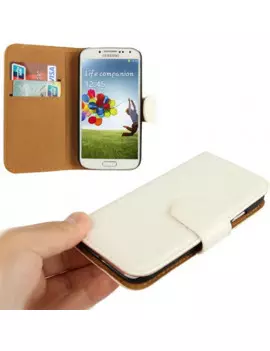 Cover Flip a Portafoglio Effetto Coccodrillo per Samsung Galaxy S4 i9500 (Bianco)