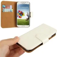 Cover Flip a Portafoglio Effetto Coccodrillo per Samsung Galaxy S4 i9500 (Bianco)