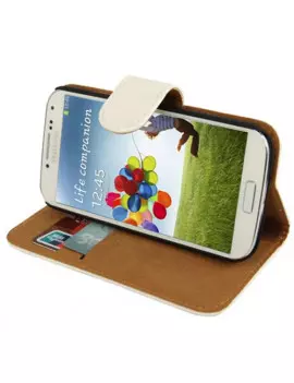 Cover Flip a Portafoglio Effetto Coccodrillo per Samsung Galaxy S4 i9500 (Bianco)