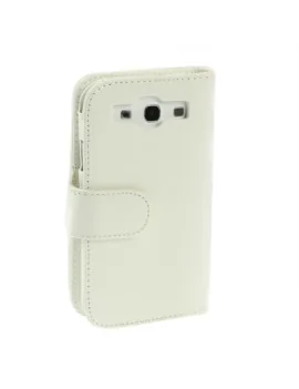 Cover Flip a Portafoglio Orizzontale in Ecopelle per Samsung Galaxy S3 i9300 (Bianco)