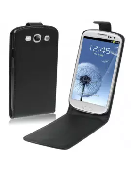 Cover Flip a Portafoglio Verticale in Ecopelle per Samsung Galaxy S3 i9300 (Nero)
