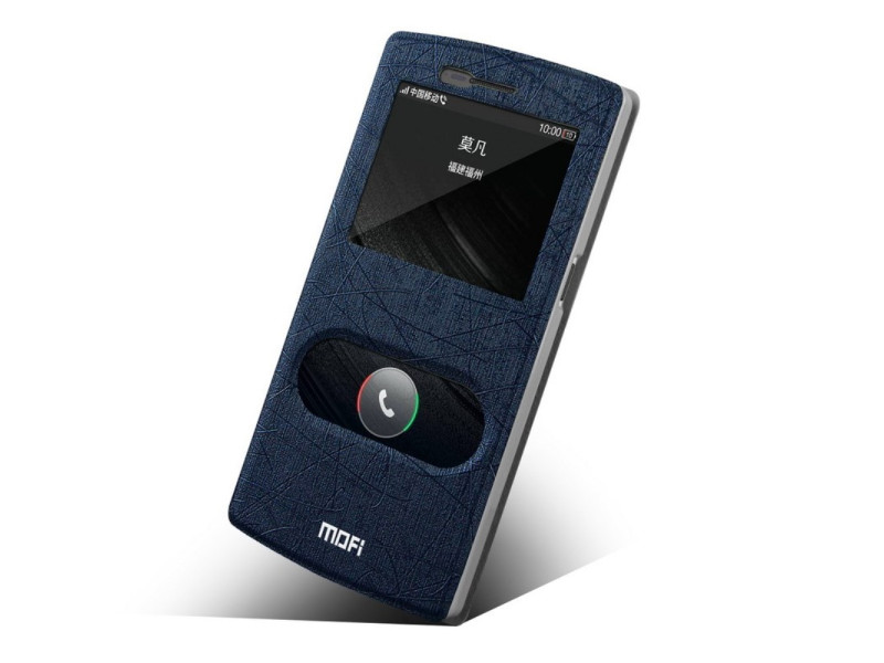 Cover Flip a Portafoglio Dual S-View in Pelle per OnePlus One A0001 (Blu)