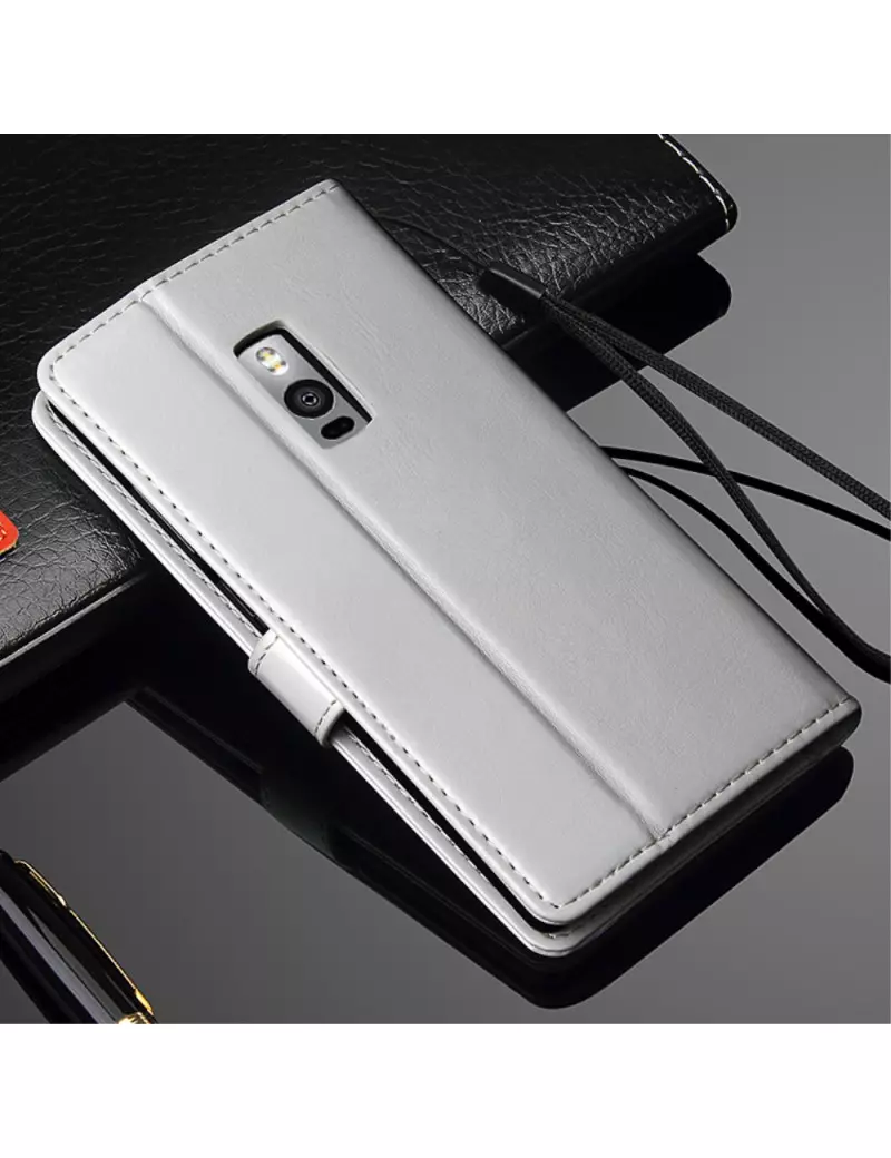 Cover Flip a Portafoglio in Pelle per OnePlus 2 (Bianco)