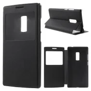 Cover Flip a Portafoglio S-View in Pelle per OnePlus 2 (Nero)