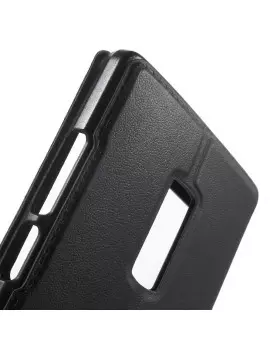 Cover Flip a Portafoglio S-View in Pelle per OnePlus 2 (Nero)