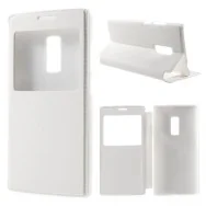 Cover Flip a Portafoglio S-View in Pelle per OnePlus 2 (Bianco)