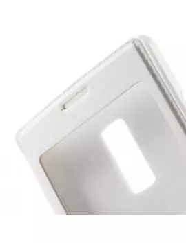 Cover Flip a Portafoglio S-View in Pelle per OnePlus 2 (Bianco)
