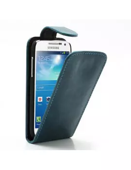 Cover Flip in Ecopelle per Samsung S4 mini i9190 (Blu)