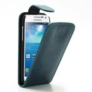 Cover Flip in Ecopelle per Samsung S4 mini i9190 (Blu)