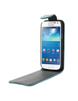 Cover Flip in Ecopelle per Samsung S4 mini i9190 (Blu)