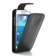 Cover Flip in Ecopelle per Samsung S4 mini i9190 (Nero)
