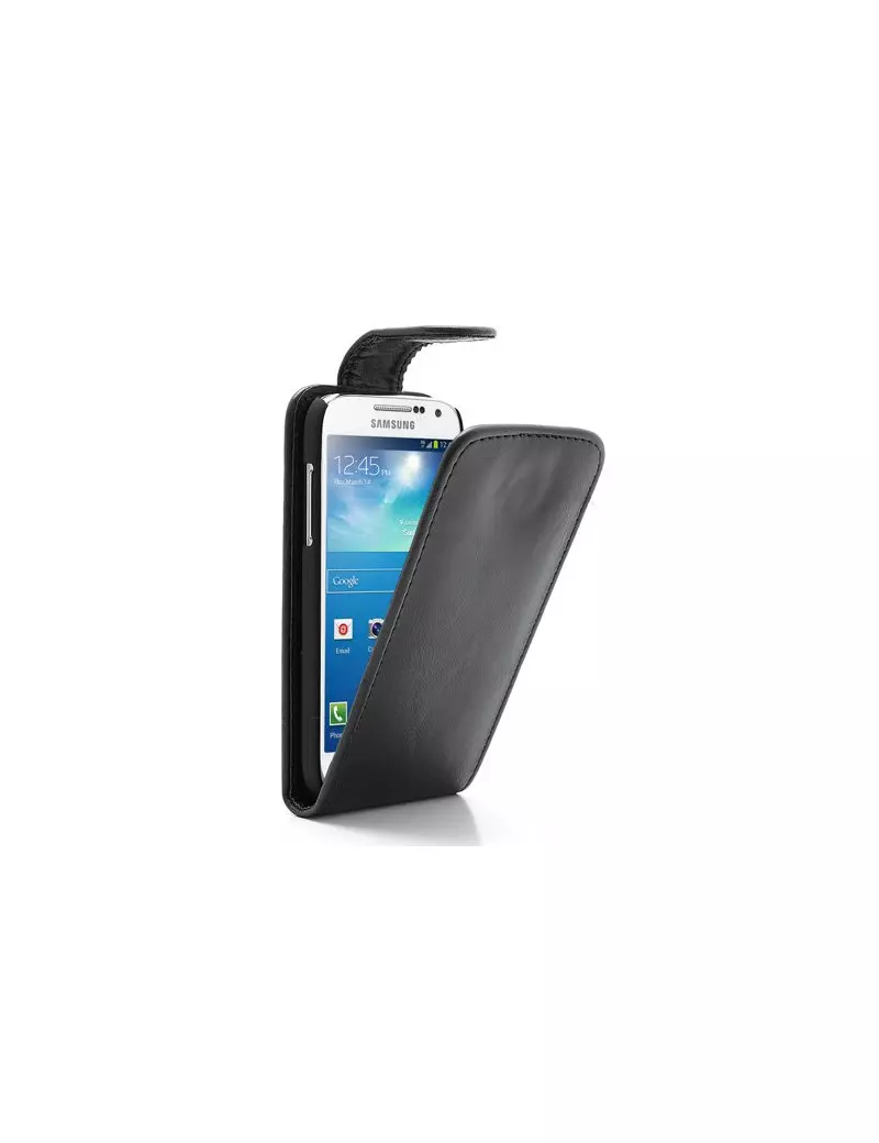 Cover Flip in Ecopelle per Samsung S4 mini i9190 (Nero)