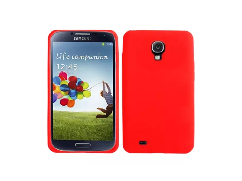 Cover in Silicone Morbido per Samsung Galaxy S4 i9500 (Rosso)