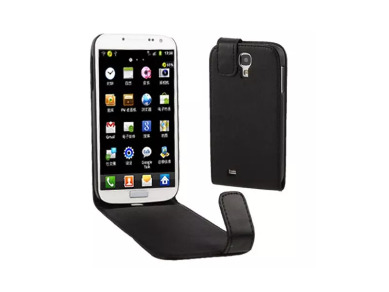 Cover Flip a Portafoglio Verticale in Ecopelle per Samsung Galaxy S4 i9500 (Nero)