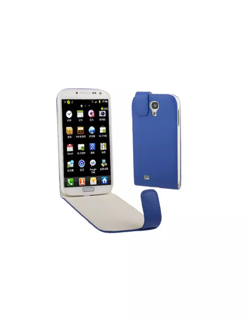 Cover Flip a Portafoglio Verticale in Ecopelle per Samsung Galaxy S4 i9500 (Blu)