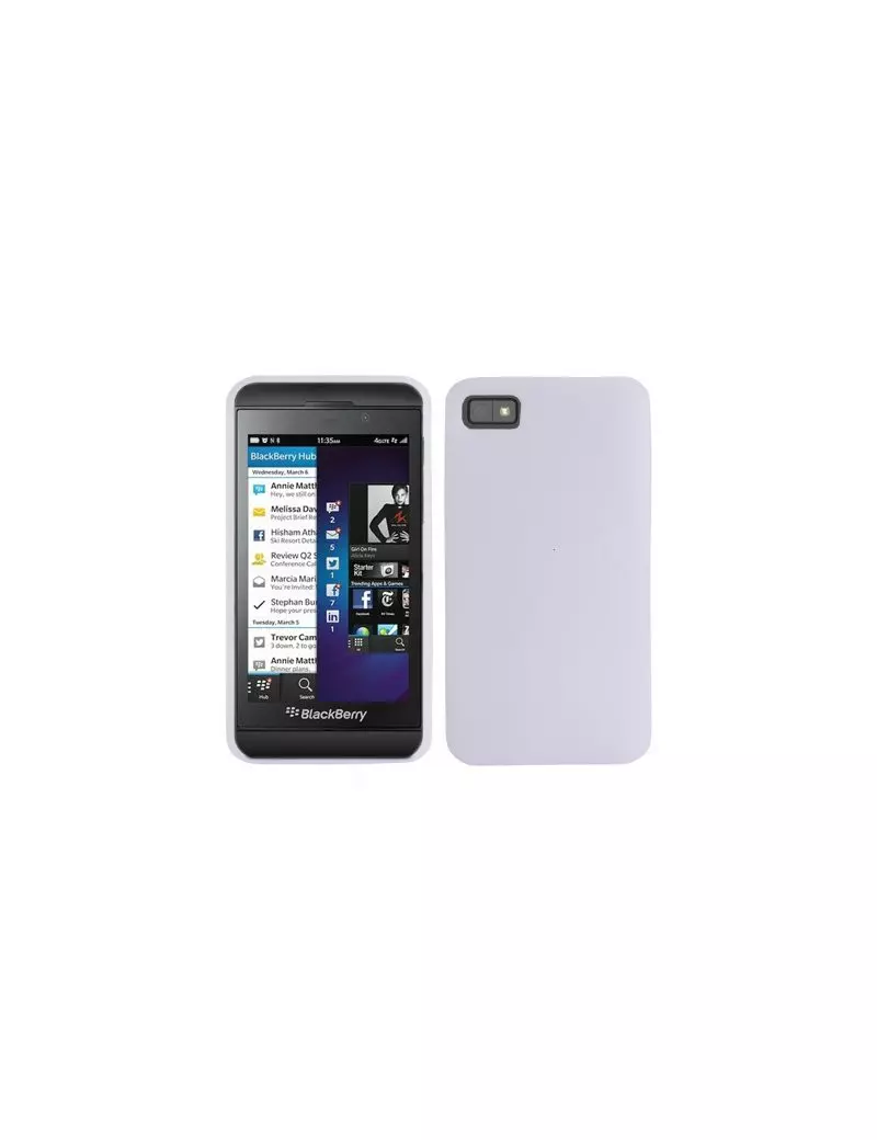 Cover in Silicone Morbido per BlackBerry Z10 (Bianco)