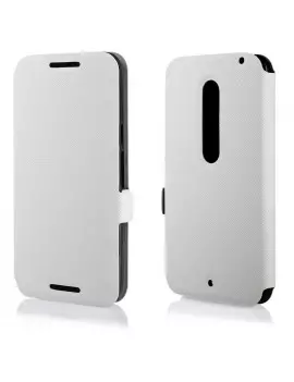 Cover Flip a Portafoglio Orizzontale per Motorola Moto X Style (Bianco)