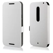 Cover Flip a Portafoglio Orizzontale per Motorola Moto X Style (Bianco)