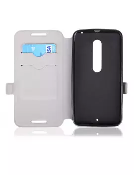 Cover Flip a Portafoglio Orizzontale per Motorola Moto X Style (Bianco)