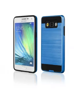 Cover Rigida in TPU Spazzolato per Samsung Galaxy A3 A300F A3000 (Blu e Nero)