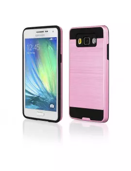 Cover Rigida in TPU Spazzolato per Samsung Galaxy A3 A300F A3000 (Rosa e Nero)