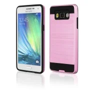 Cover Rigida in TPU Spazzolato per Samsung Galaxy A3 A300F A3000 (Rosa e Nero)