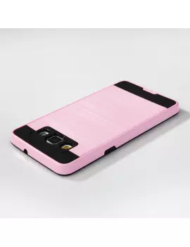 Cover Rigida in TPU Spazzolato per Samsung Galaxy A3 A300F A3000 (Rosa e Nero)